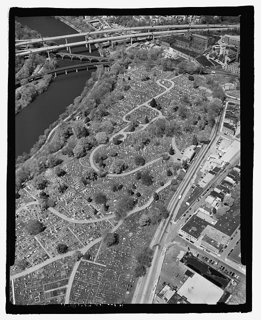 Laurel Hill Cemetery Philadelphia PA Aerial View 1900s Schuylkill River