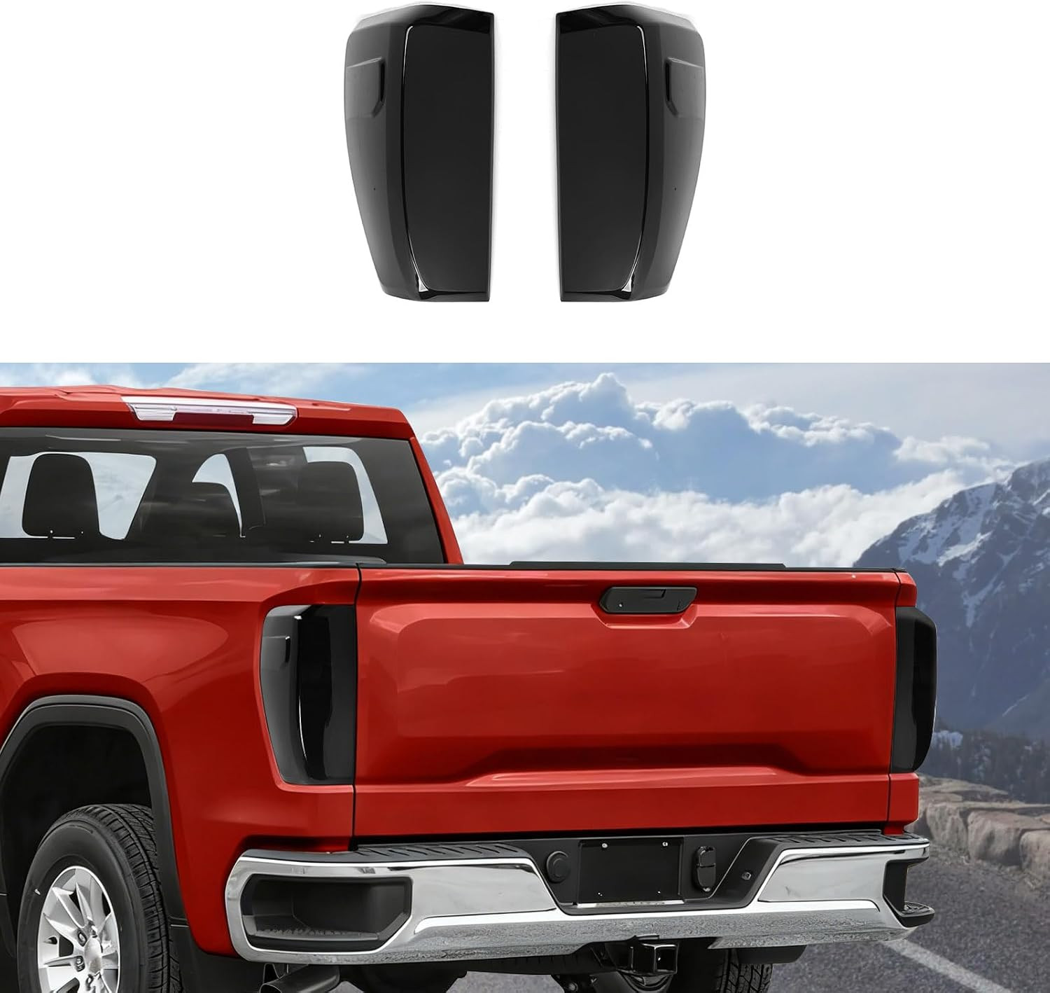 Smoked Black Tail Light Cover Trim, Rear Taillight Guard Bezel Decoration Access