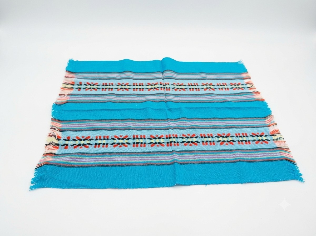 Handmade Blue & Orange Design, Woven Kitchen Runner 17.5