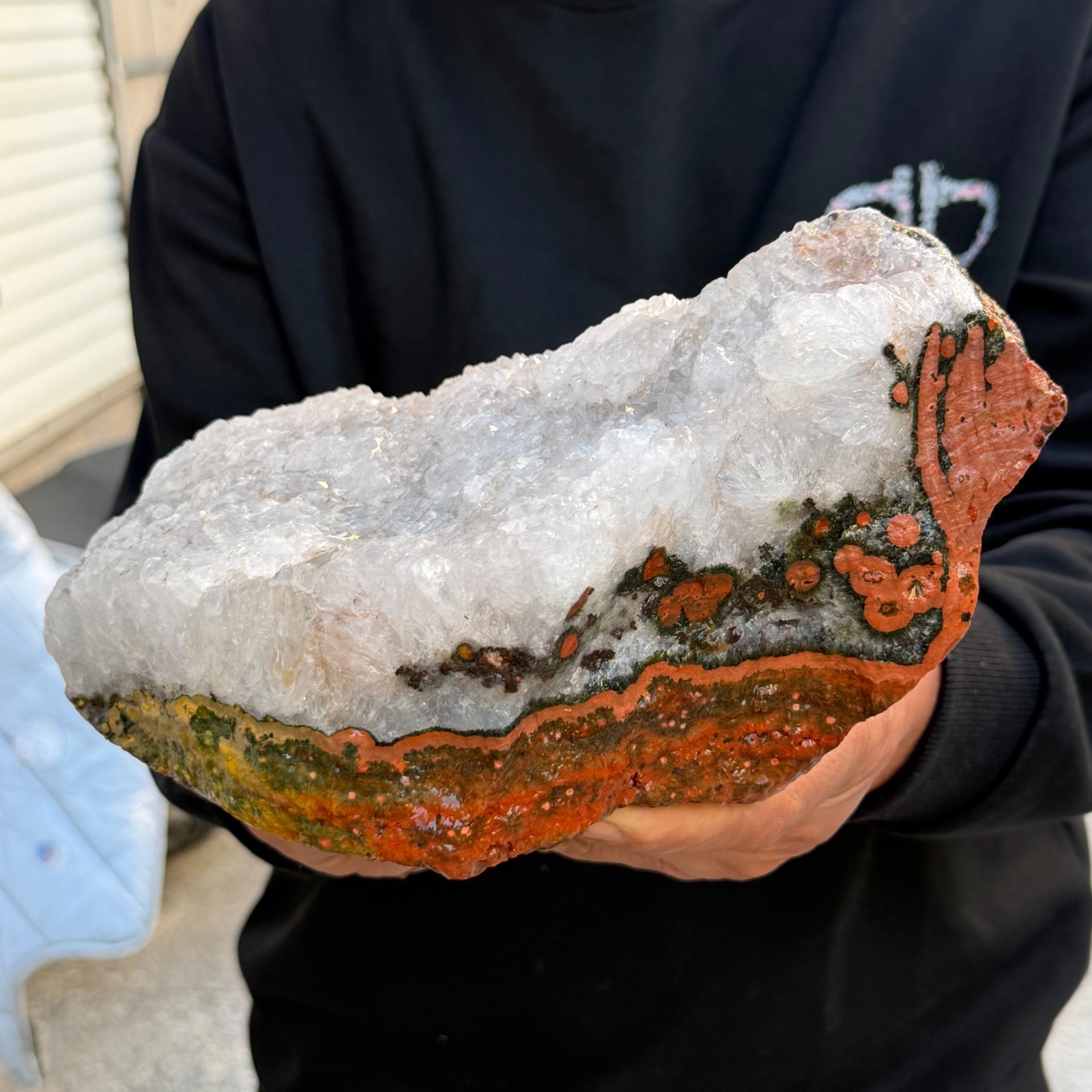 7.2LB Natural Raw Ocean Jasper With Druzy Rough Quartz Crystal Mineral Specimen