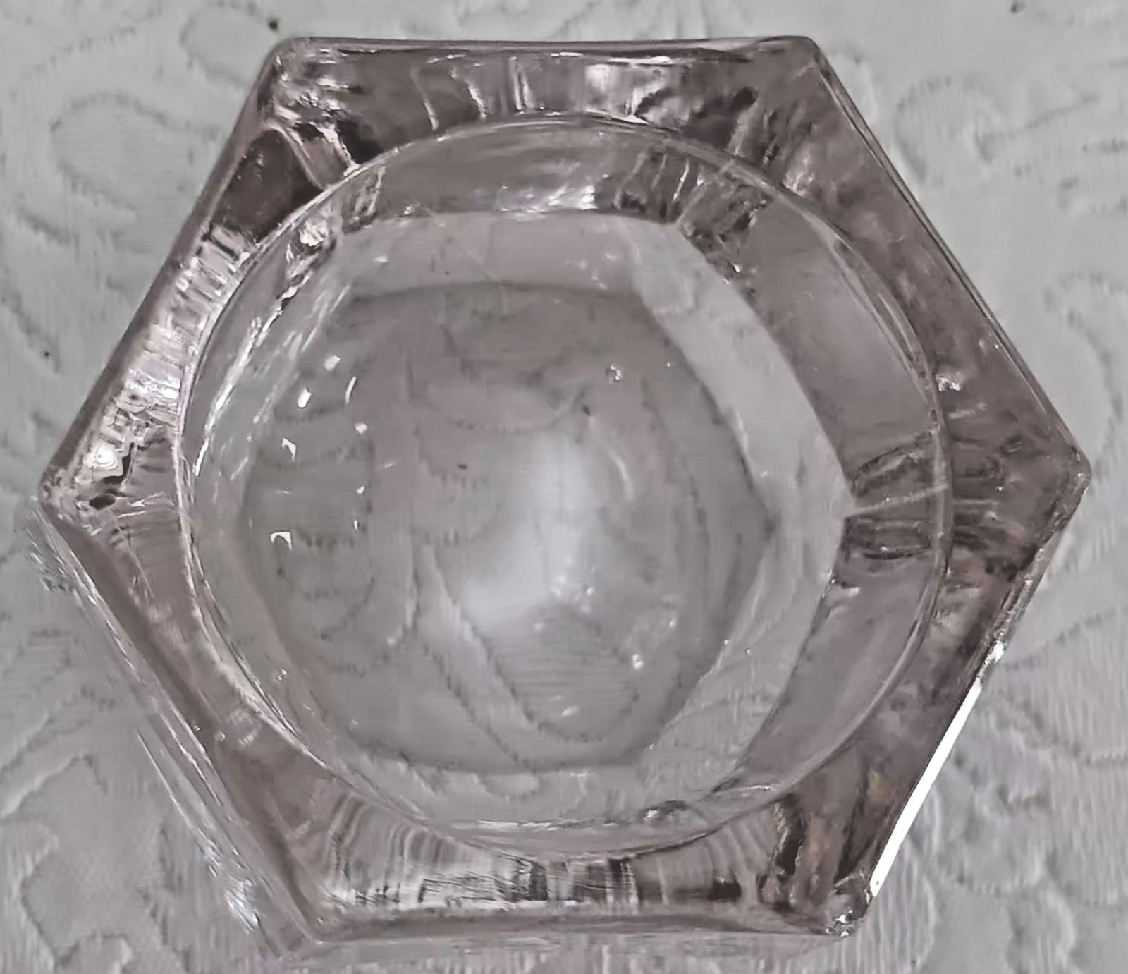 Vintage Heavy Glass Salt Cellar Trinket Dish  ~ MINT CONDTION