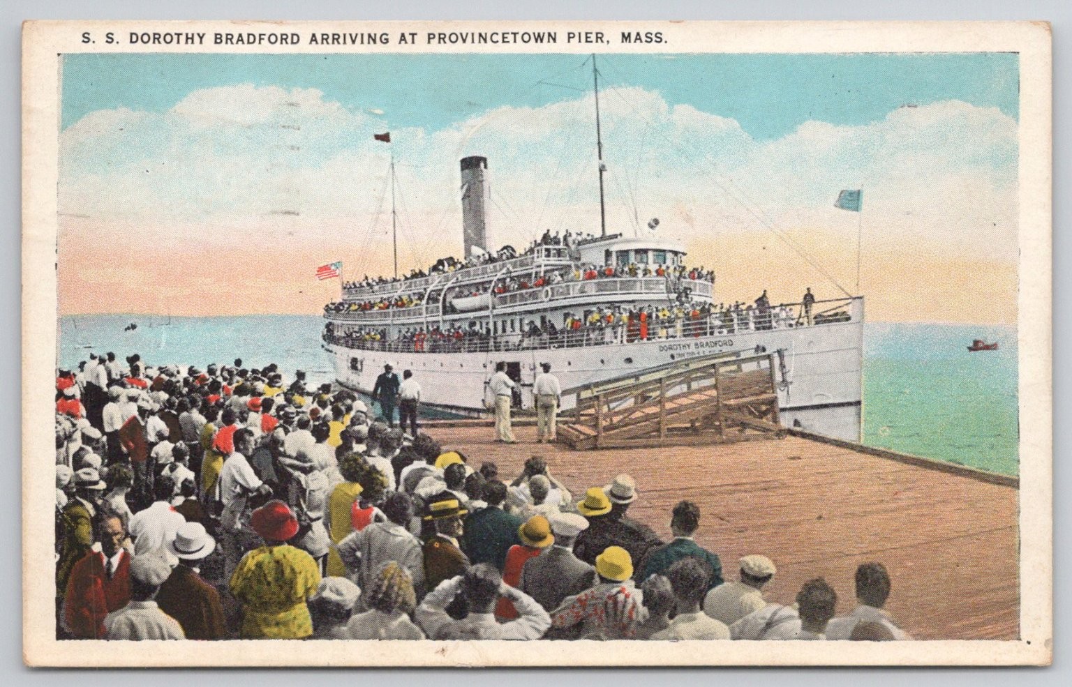 S. S. Dorothy Bradford Provincetown MA Steamboat Pier 1936 Postcard S. S. Dorothy Bradford Provincetown MA Steamboat Pier 1936 Postcard