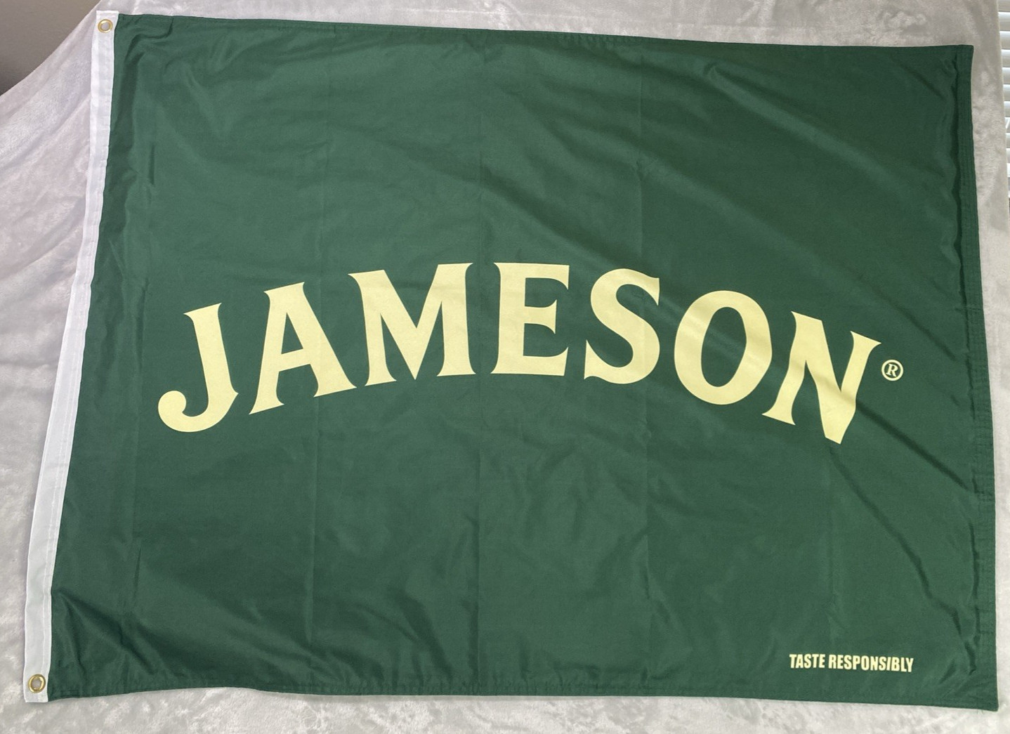 Jameson Irish Whiskey Logo Drinking Flag Unisex 3x5 Green Bar Man Cave Banner Jameson Irish Whiskey Logo Drinking Flag Unisex 3x5 Green Bar Man Cave Banner