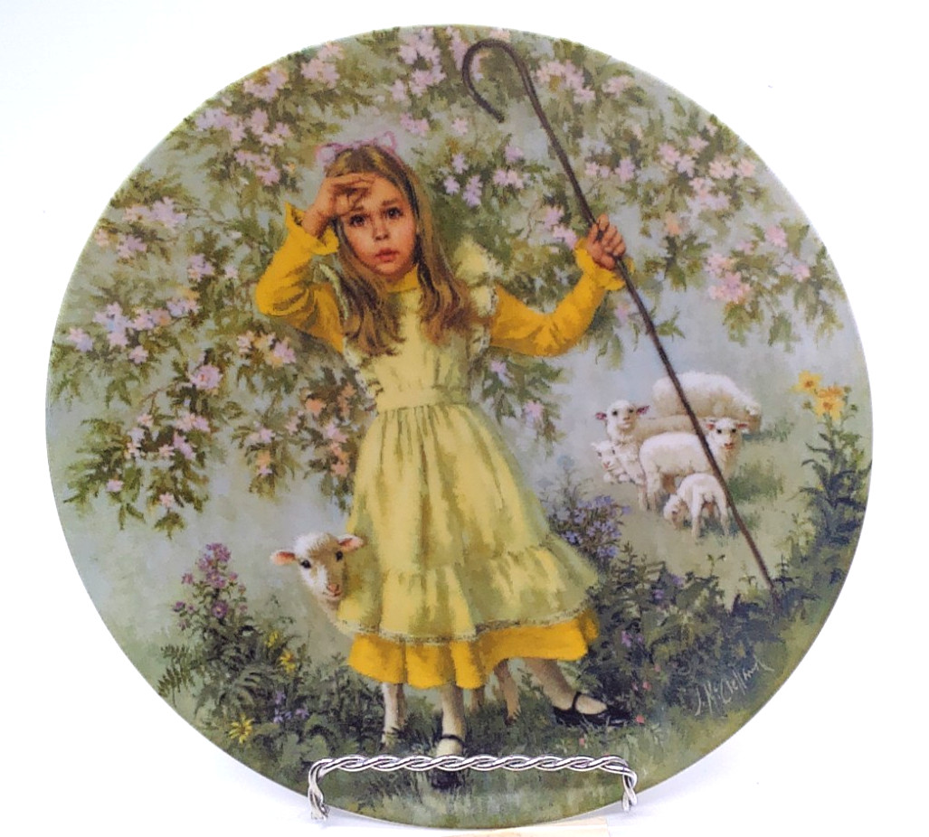 Little Bo Peep 1983 John McClelland Mother Goose 5th Reco Vintage Plate w/ COA