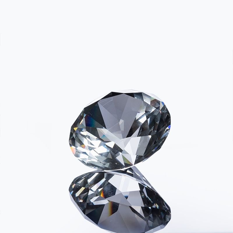 LONGWIN 80MM Clear Crystal Diamond Art Giant Glass Paperweight Wedding Decor