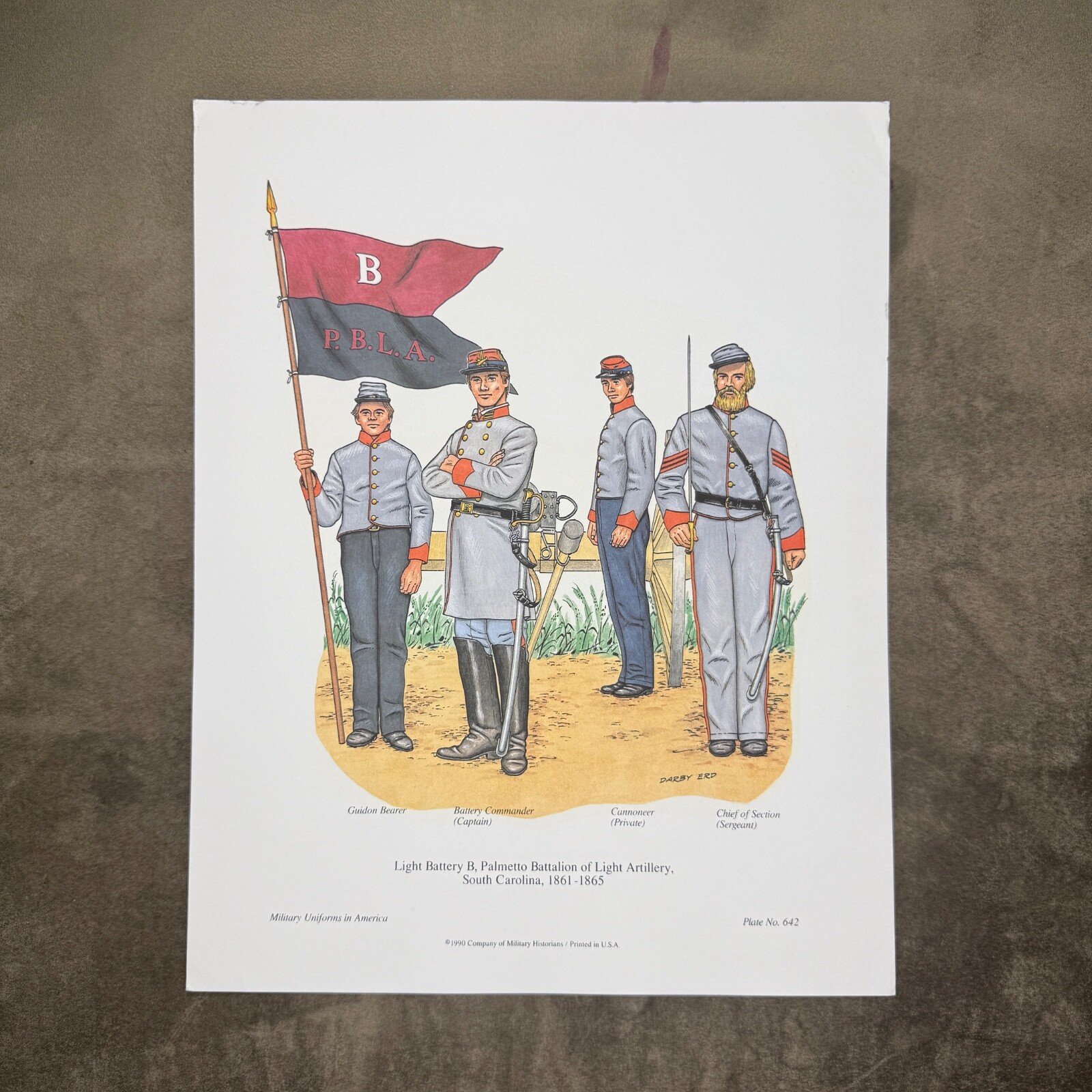 Plate 642 Military Uniforms in America Light Battery B, Palmetto Battalion 