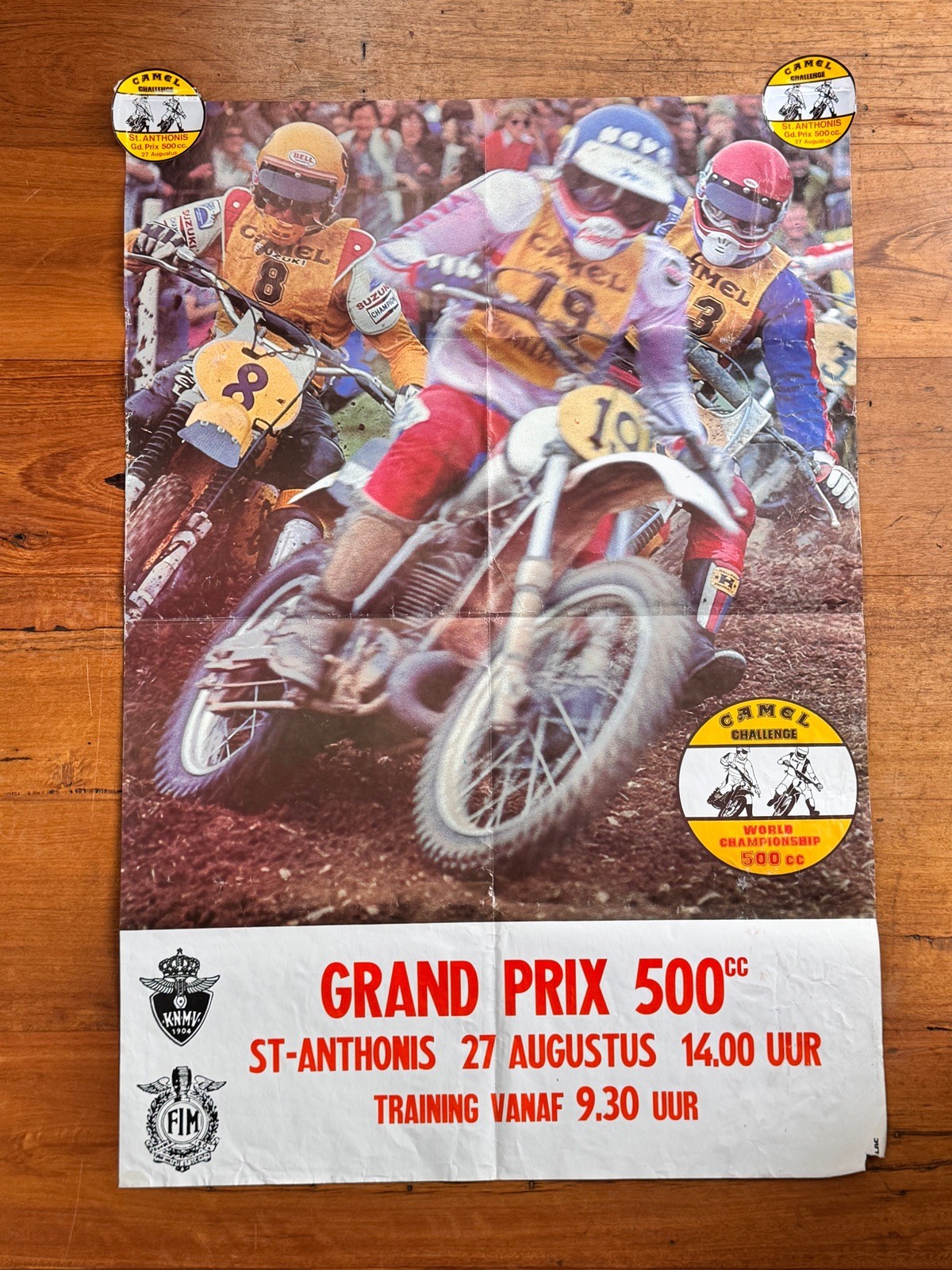 Vintage 1978 Netherlands 500cc Motocross Grand Prix Poster HEIKKI MIKKOLA Camel