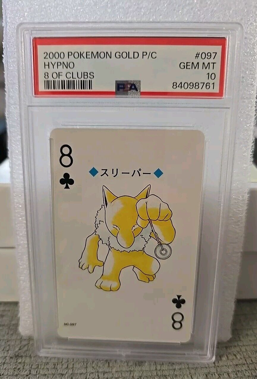 2000 Pokemon Gold Playing Card 8 Of Clubs #123 Hypno PSA 10 GEM MINT #097