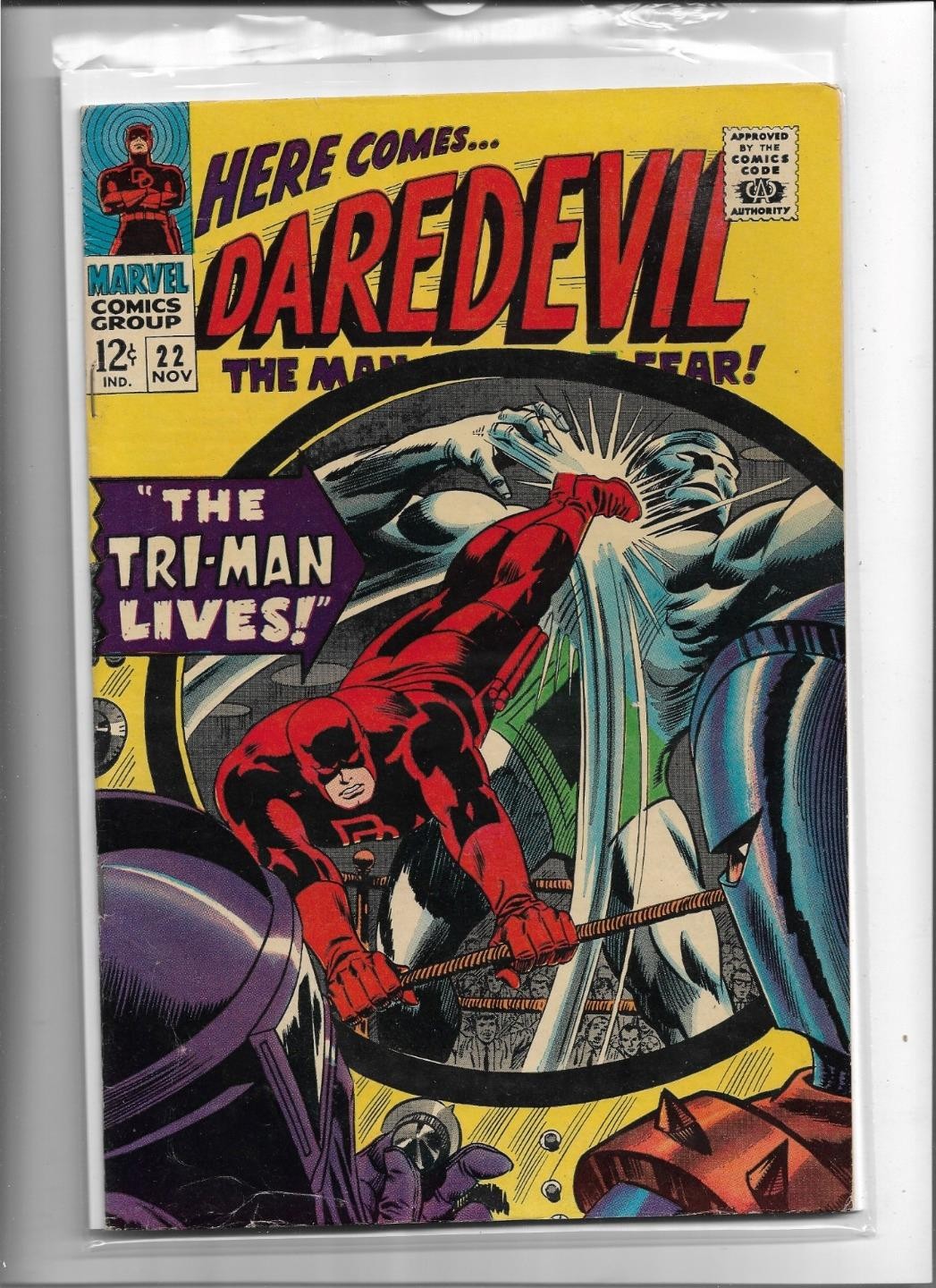 DAREDEVIL #22 1966 FINE-VERY FINE 7.0 1190 TRI-MAN