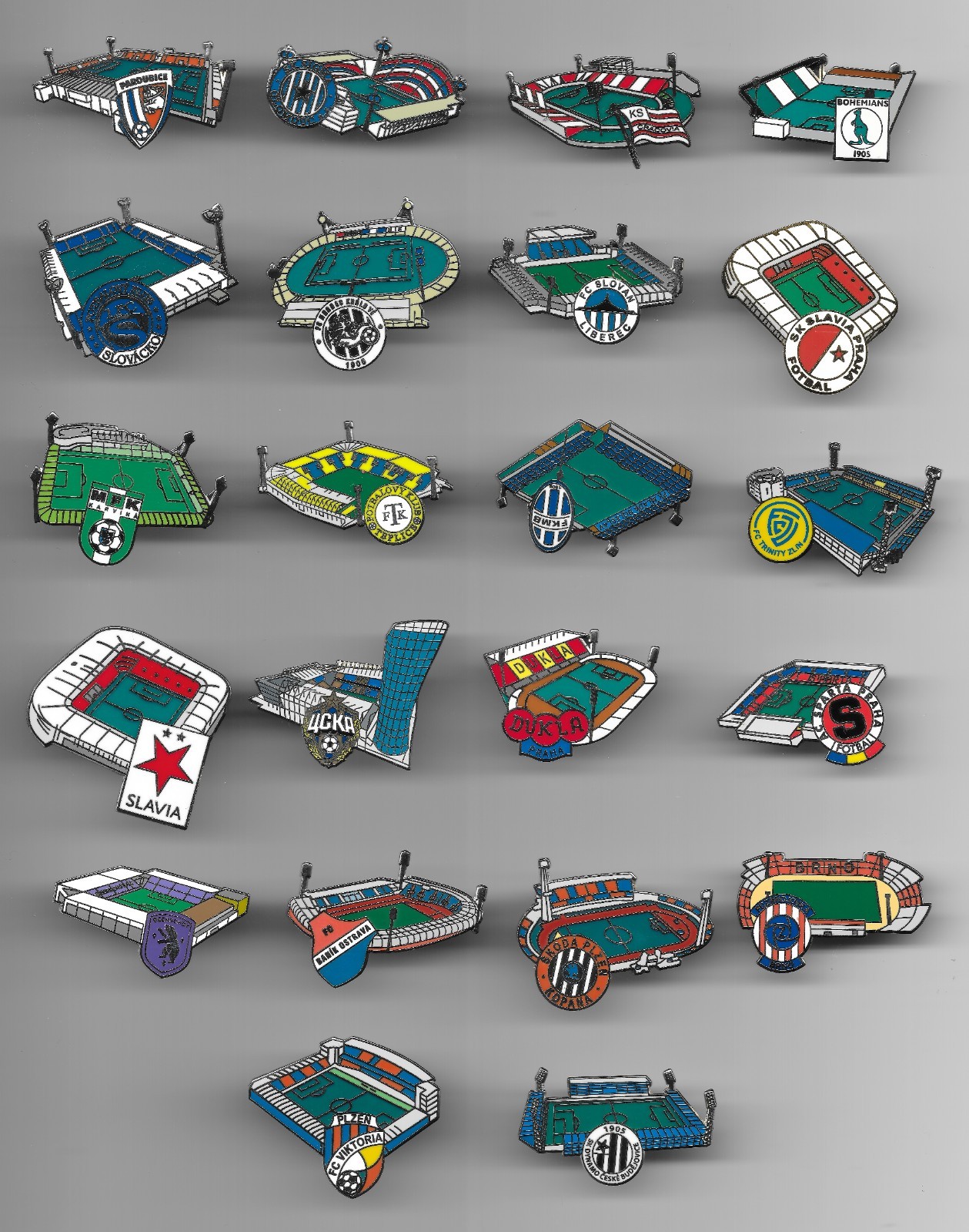 Czech Republic Football Clubs - Enamel Stadium Pin Badges - Choose your badge
