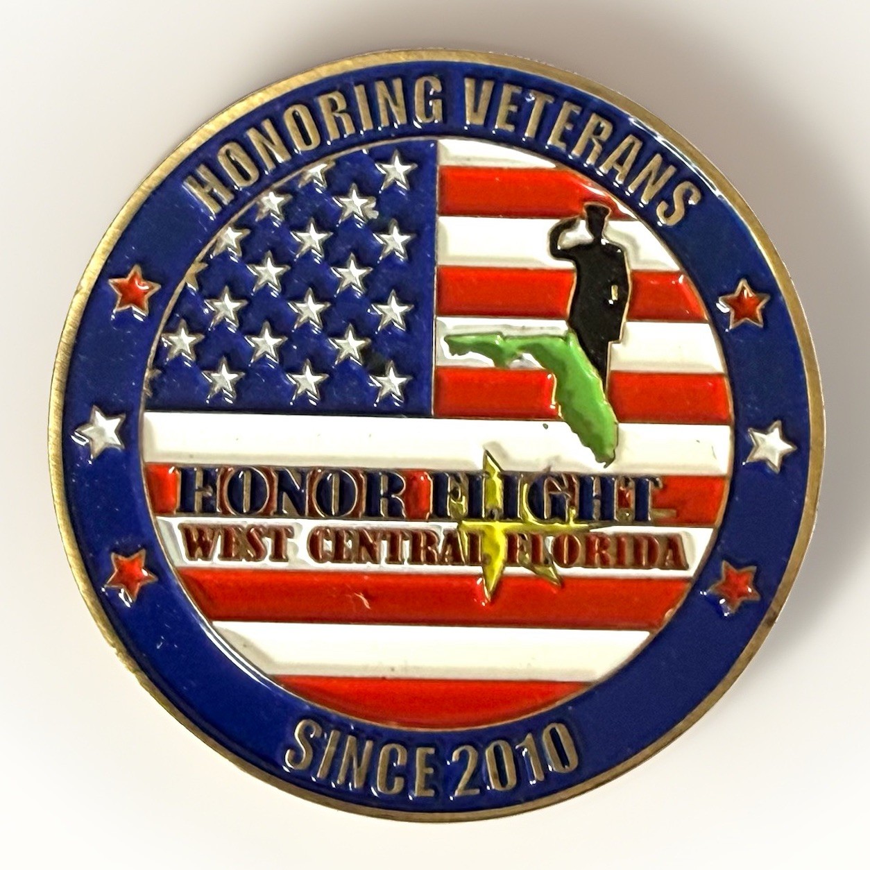 Honoring Our Veterans, Honor Flight West Central Florida Challenge Coin