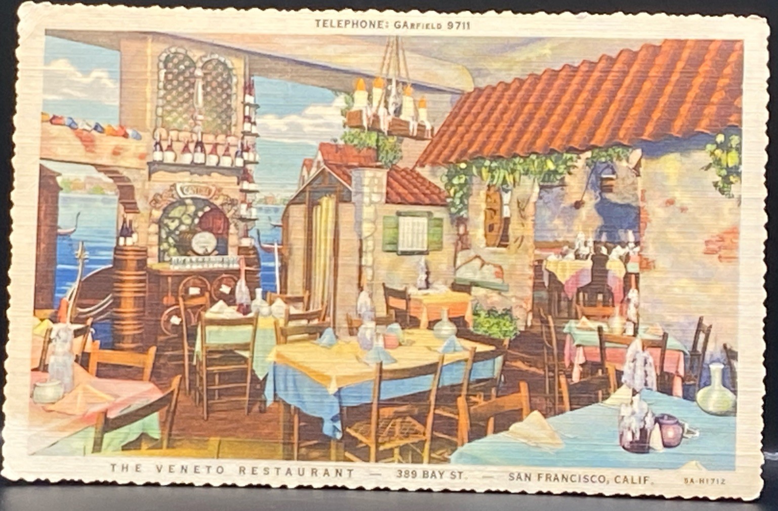 c1940\'s The Veneto Restaurant San Francisco California Unposted Vintage Postcard