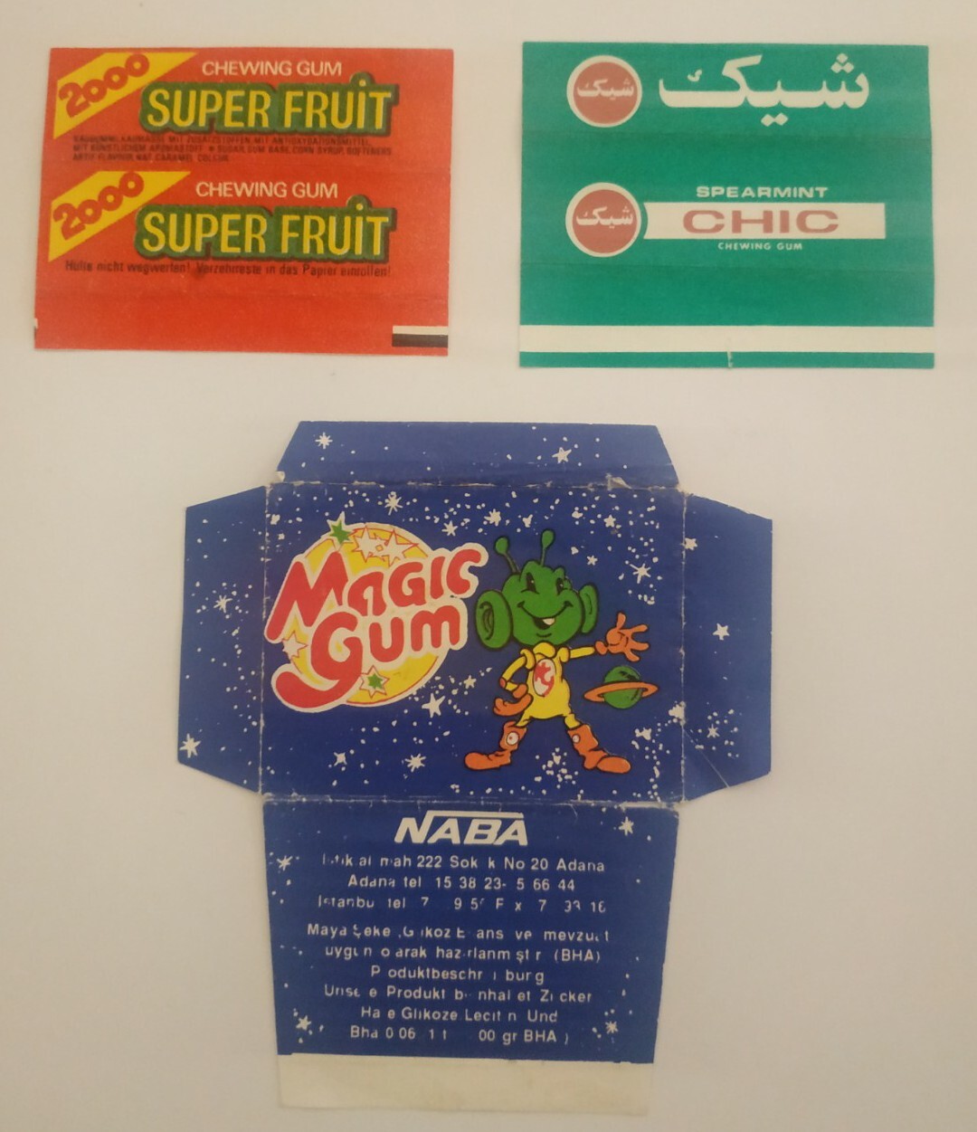 Chewing gum wrapper, Vintage, RARE. CHIC, Super Fruit, NABA Chewing gum wrapper, Vintage, RARE. CHIC, Super Fruit, NABA