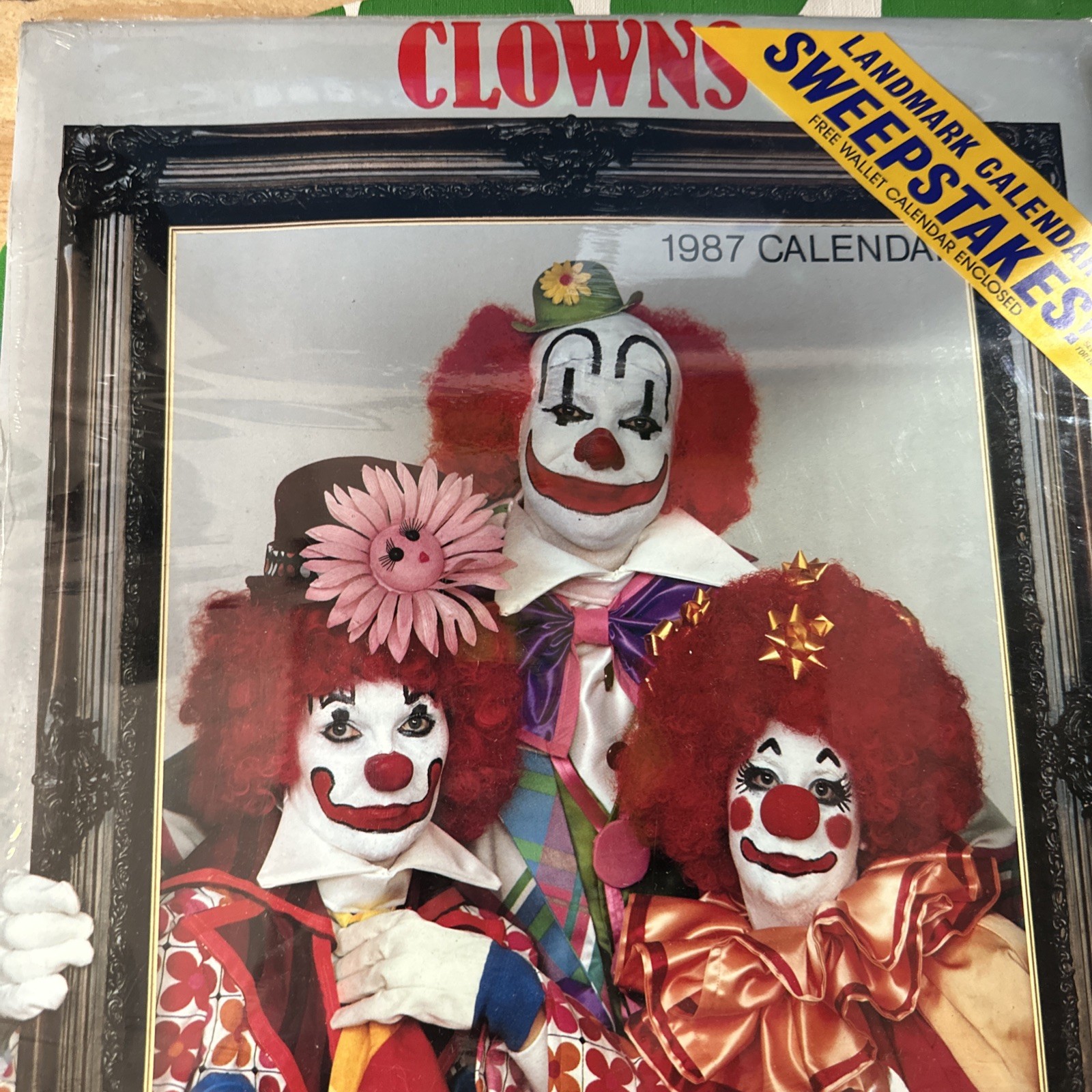 Vintage 1987 Clowns Calendar Landmark Sealed NOS Clown Photography Sweepstakes