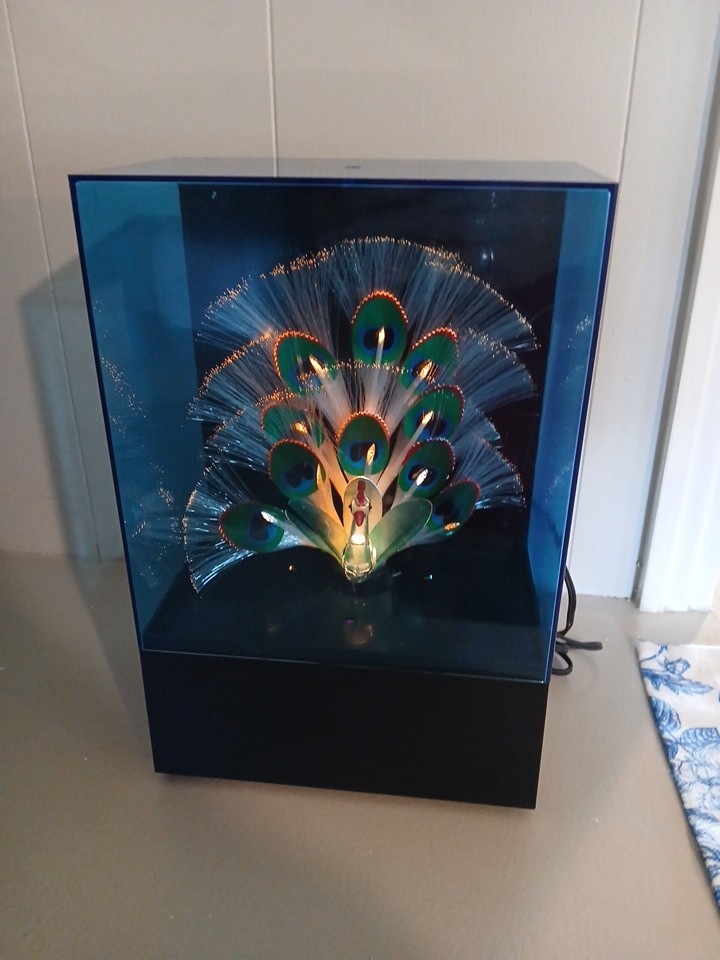 Vintage 1987 Yirng Shehng Fiber Optic Light Peacock Lamp - Music  Box(works)