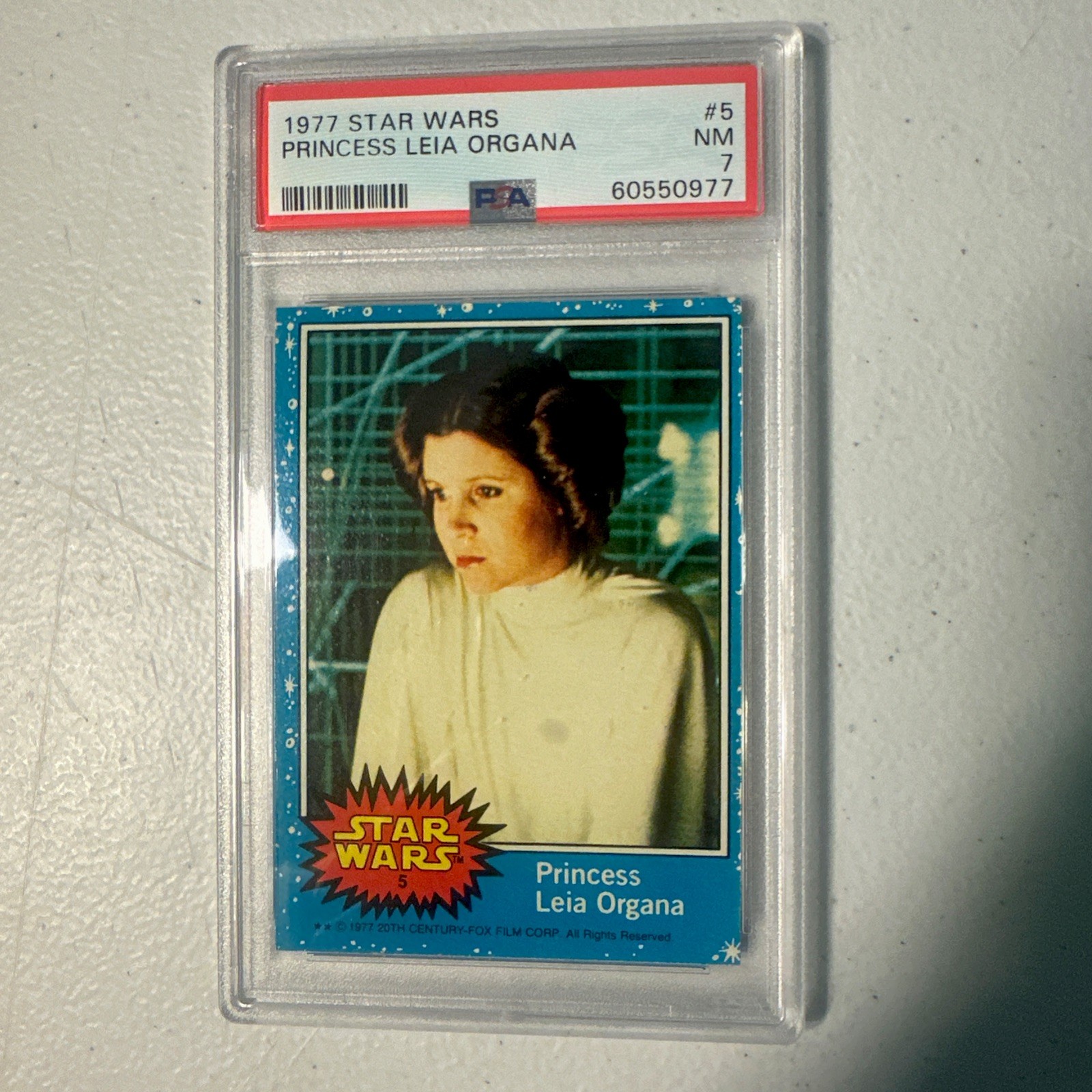 1977 TOPPS STAR WARS PRINCESS LEIA ORGANA #5 PSA 7