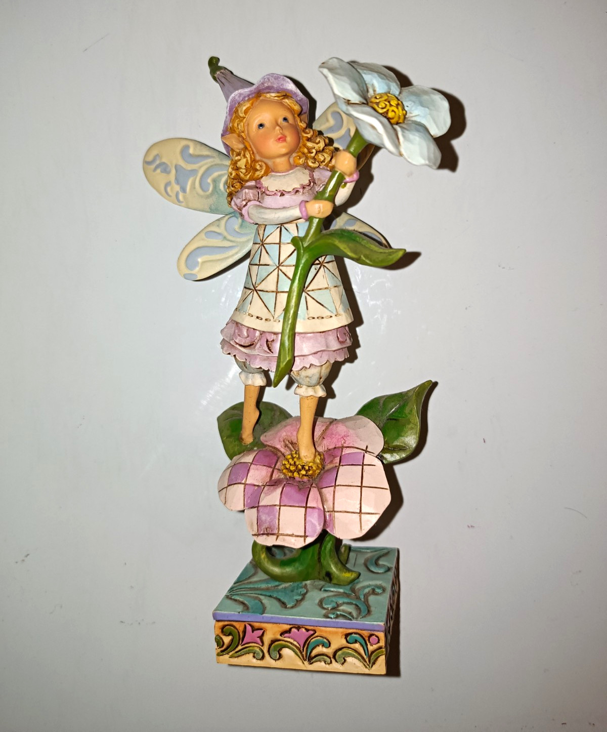 Collectible Fairy Figurine Girl With Wings Holding Flower - Fantasy Theme
