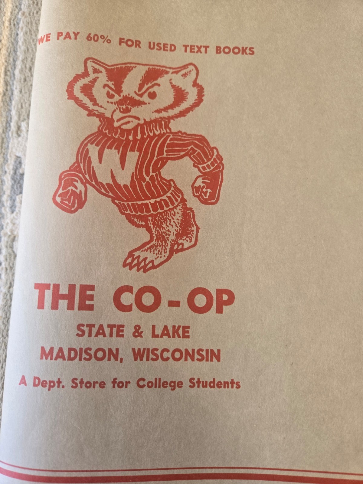 Vintage late 1940\'s Paper Book Covers Univ. Wisconsin Co-Op, Bookstore, Madison