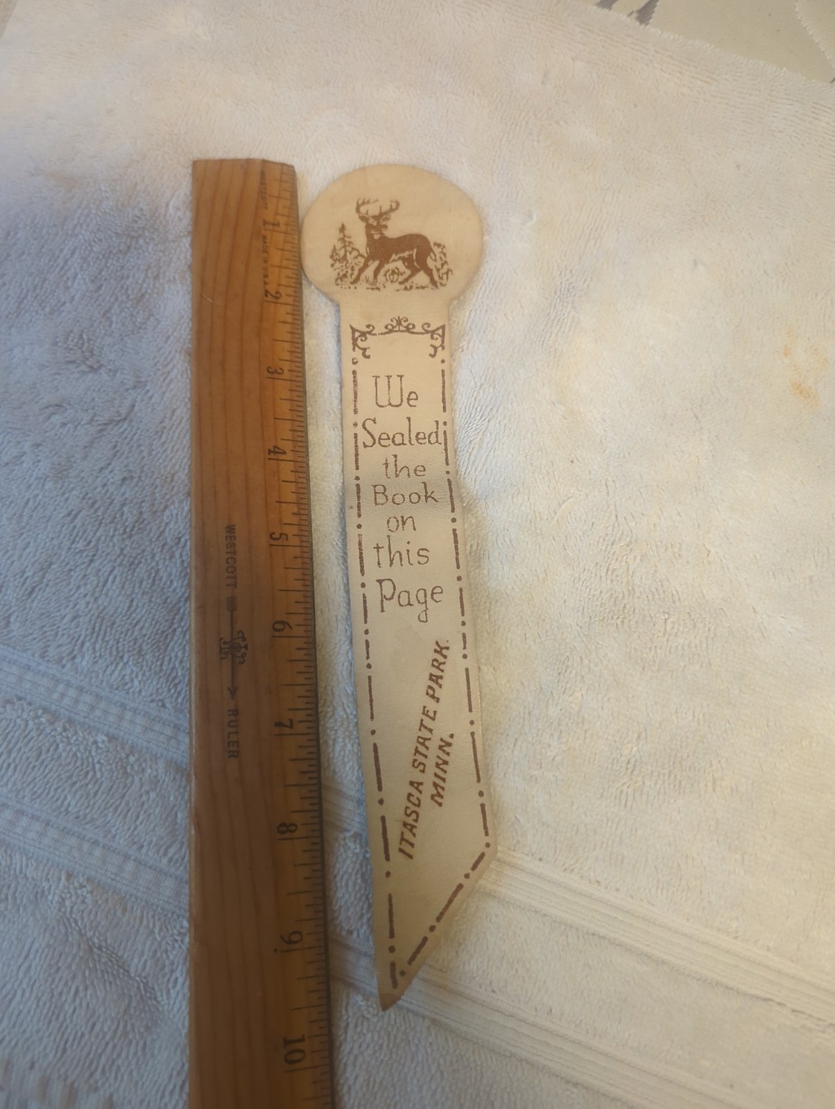 Vintage  Itasca State Park,Minn. Book Mark, Pre-owned 