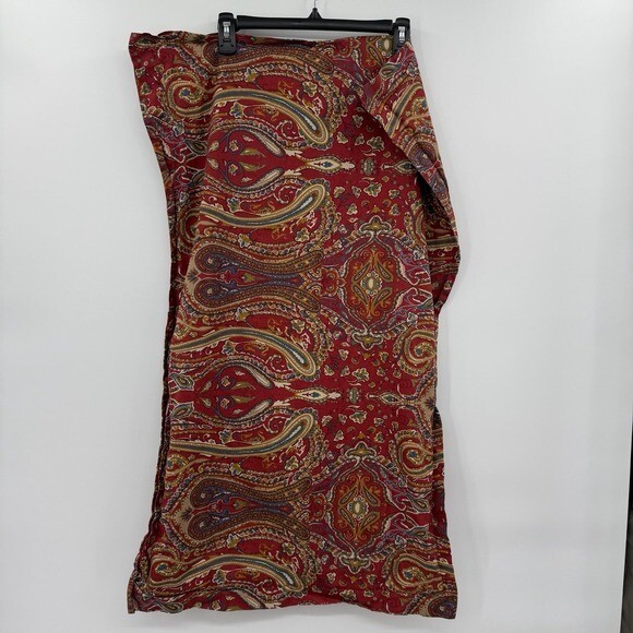 Vtg Ralph Lauren Red Paisley Striped King pillowcase sham