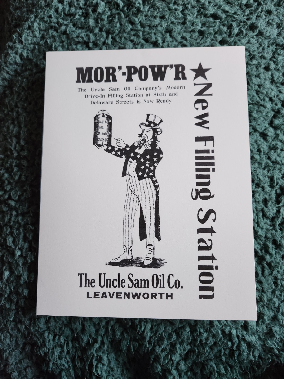 Gas Station Advertising Uncle Sam Gasoline Advertising Leavenworth Kansas 