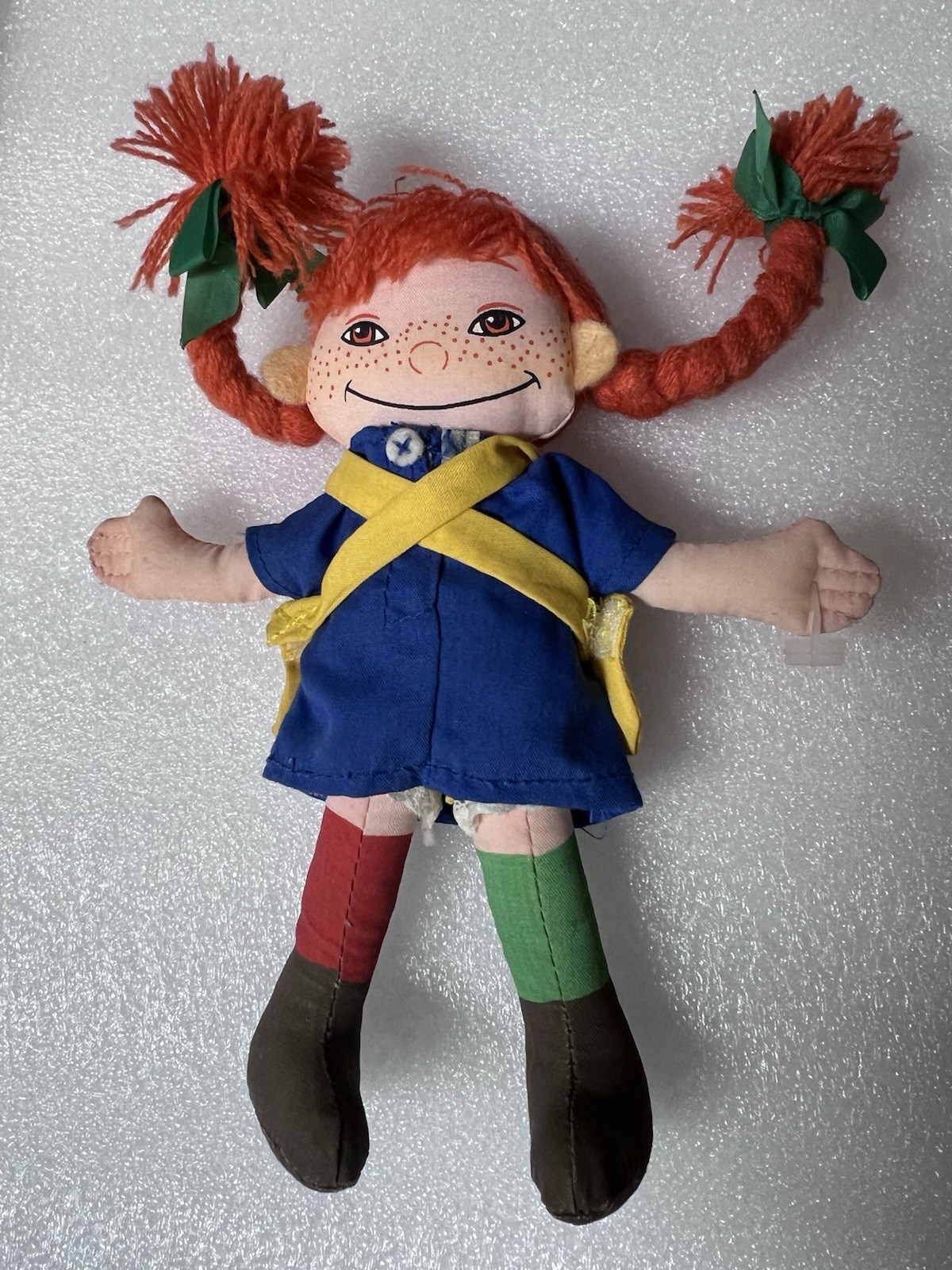 Vintage Juan’s Pippi Longstocking Plush Doll Astrid Lindgren soft 6” tall doll 