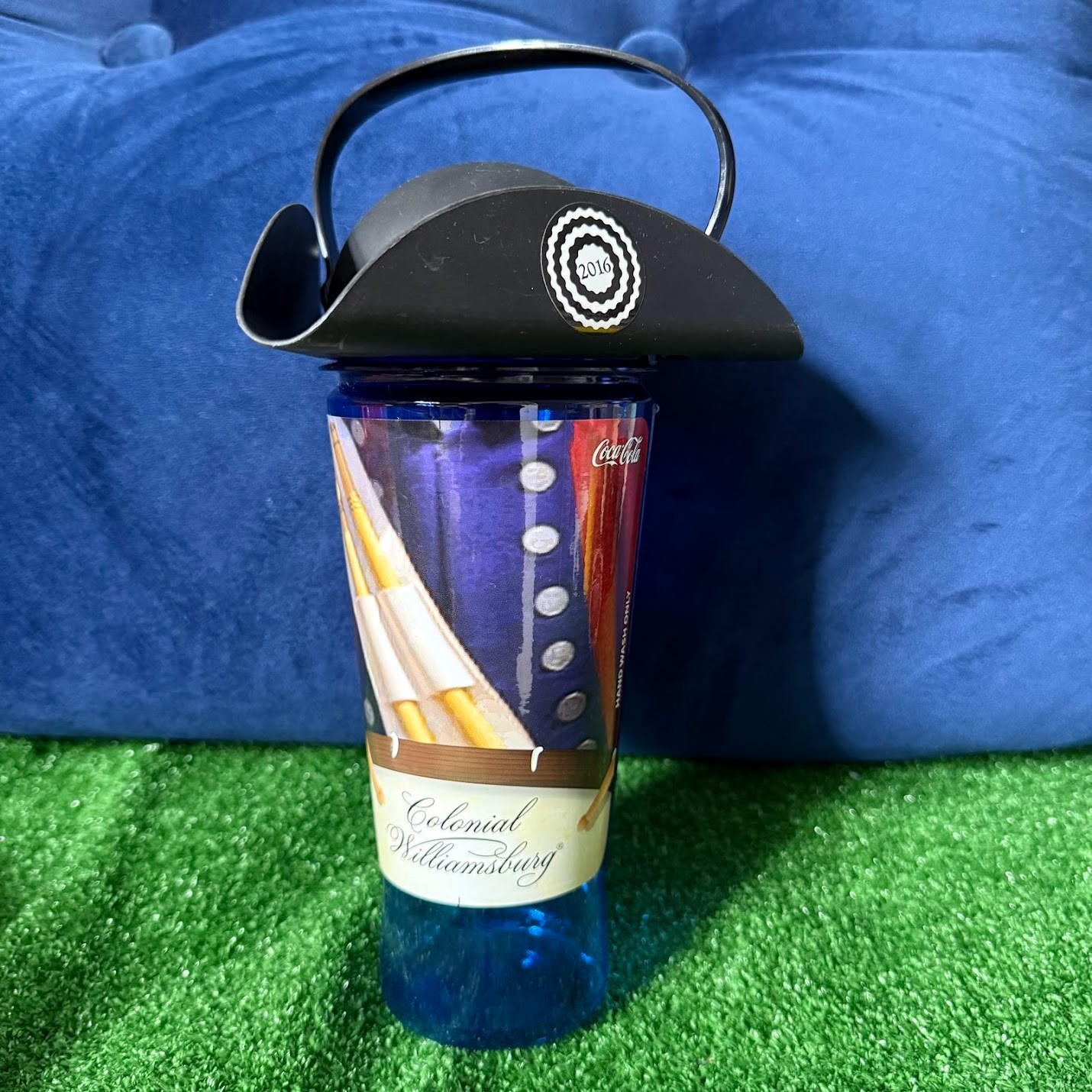 Coca-Cola 2016 Colonial Williamsburg Tricorn Hat Lid Tumbler Americana Cup
