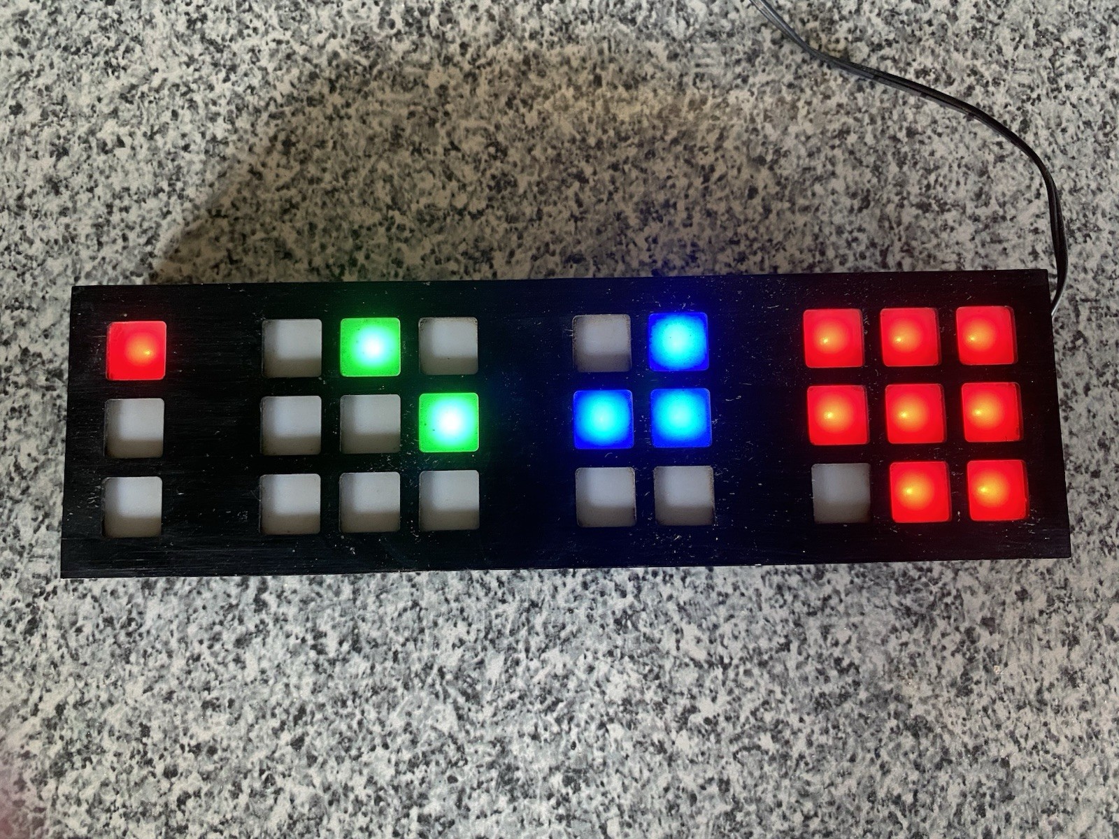 Vintage Black TIX LED Cube Root Clock w/ Power Adapter, Great Condition