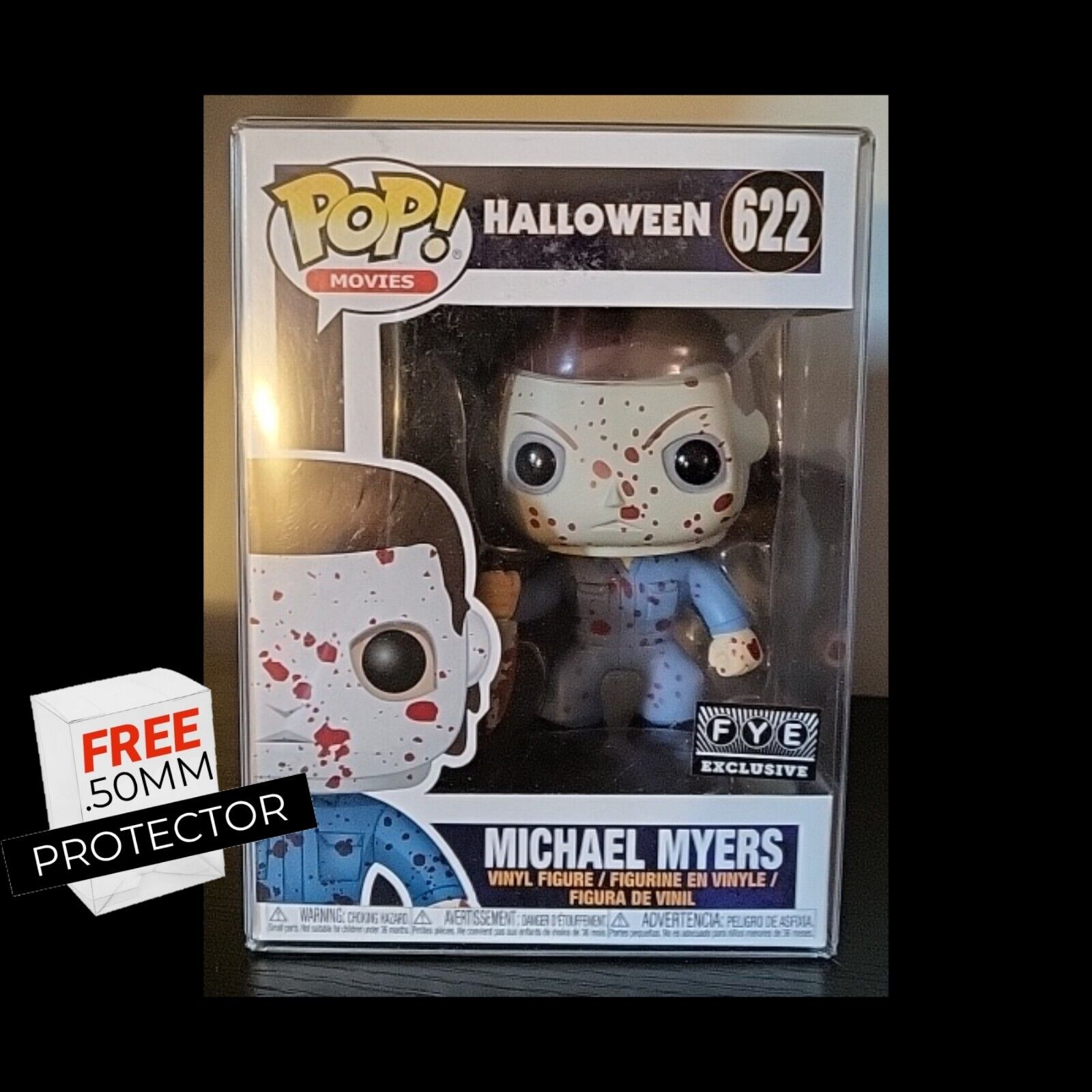 Funko POP Halloween Michael Myers #622 Blood Splatter FYE Exclusive W/ .5mm Prot