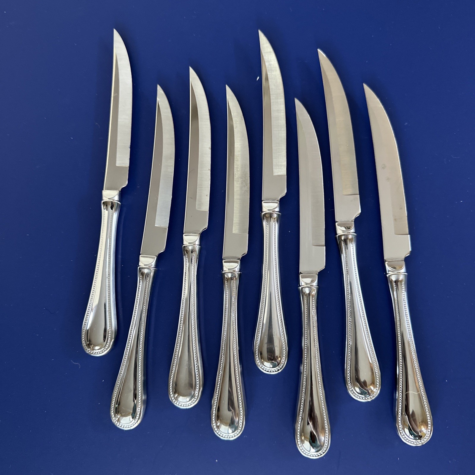 Towle Beaded Antique USA Stainless Steak Knives Set of 8 Vintage 9.25”