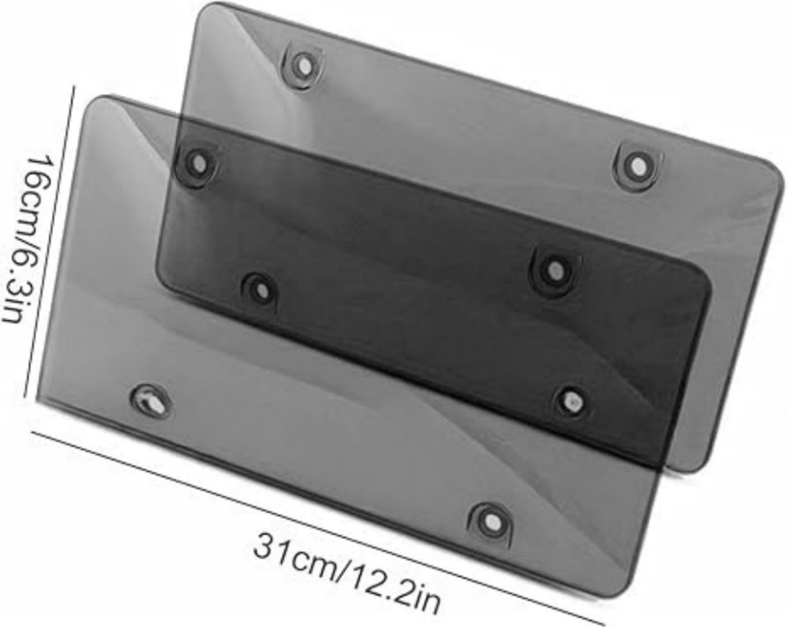 2 X Unbreakable License Plate Covers+Frames Auto Tag Shield Protector Front Rear
