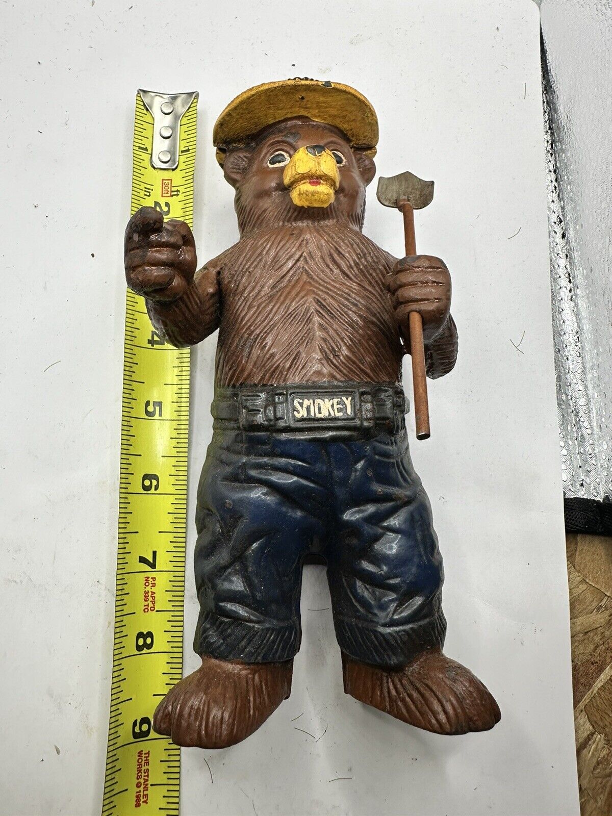 Smokey The Bear Cast Iron Bank Antique Patina Vintage Finish Man Cave Bday Gift