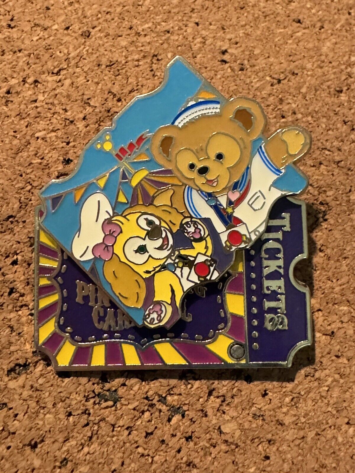 HKDL Hong Kong Trading Carnival Ticket Duffy And Cookie Disney Pin