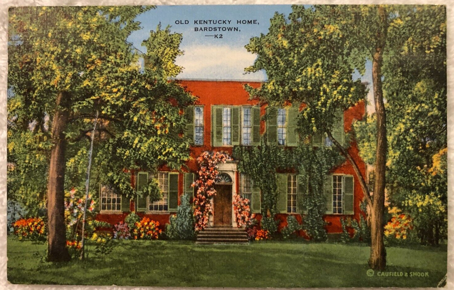 Old Kentucky Home Bardstown Kentucky Vintage Postcard, Posted 1947