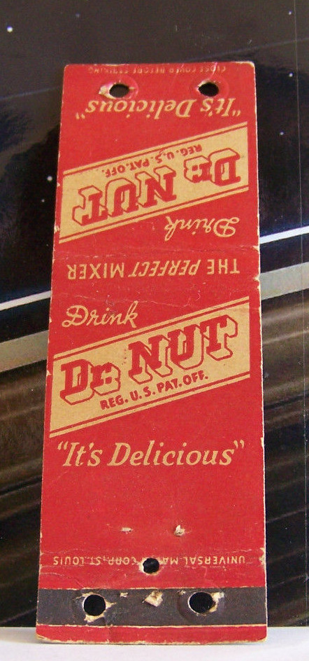 Rare Vintage Matchbook Cover S1 Dr Nut The Perfect Mixer Drink It's Delicious