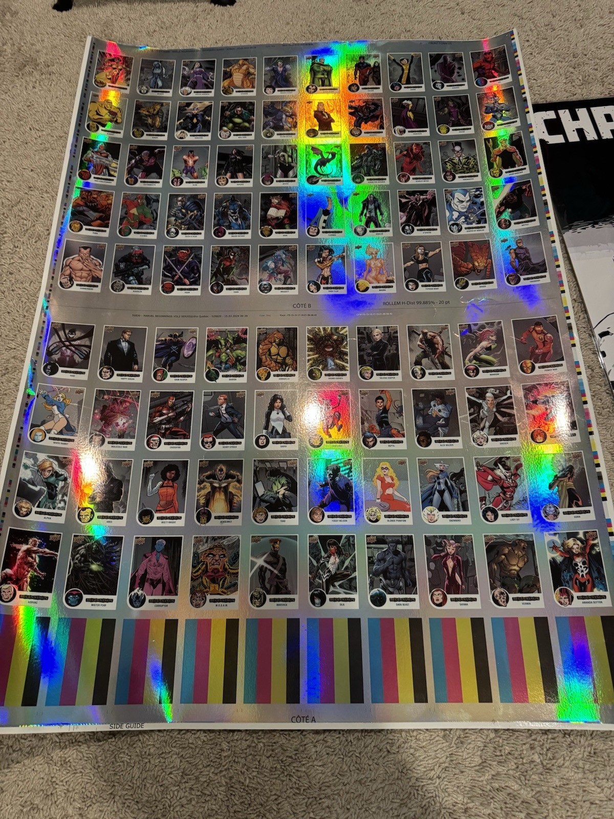 2024 Marvel Beginnings Vol 2 Series 2 Uncut Rainbow Foil Sheet Only Know Example