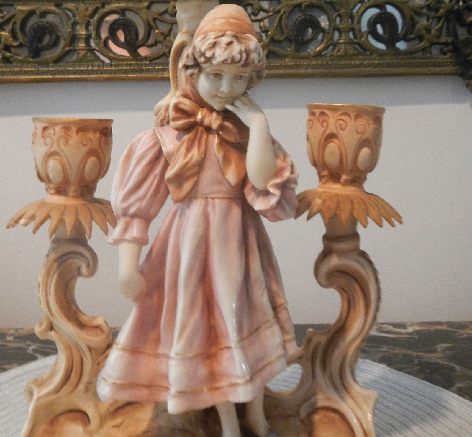 ANTIQUE 19th CENTURY AMPHORA ERNST WAHLISS FIGURAL 3 LIGHT CANDELABRA ANTIQUE 19th CENTURY AMPHORA ERNST WAHLISS FIGURAL 3 LIGHT CANDELABRA