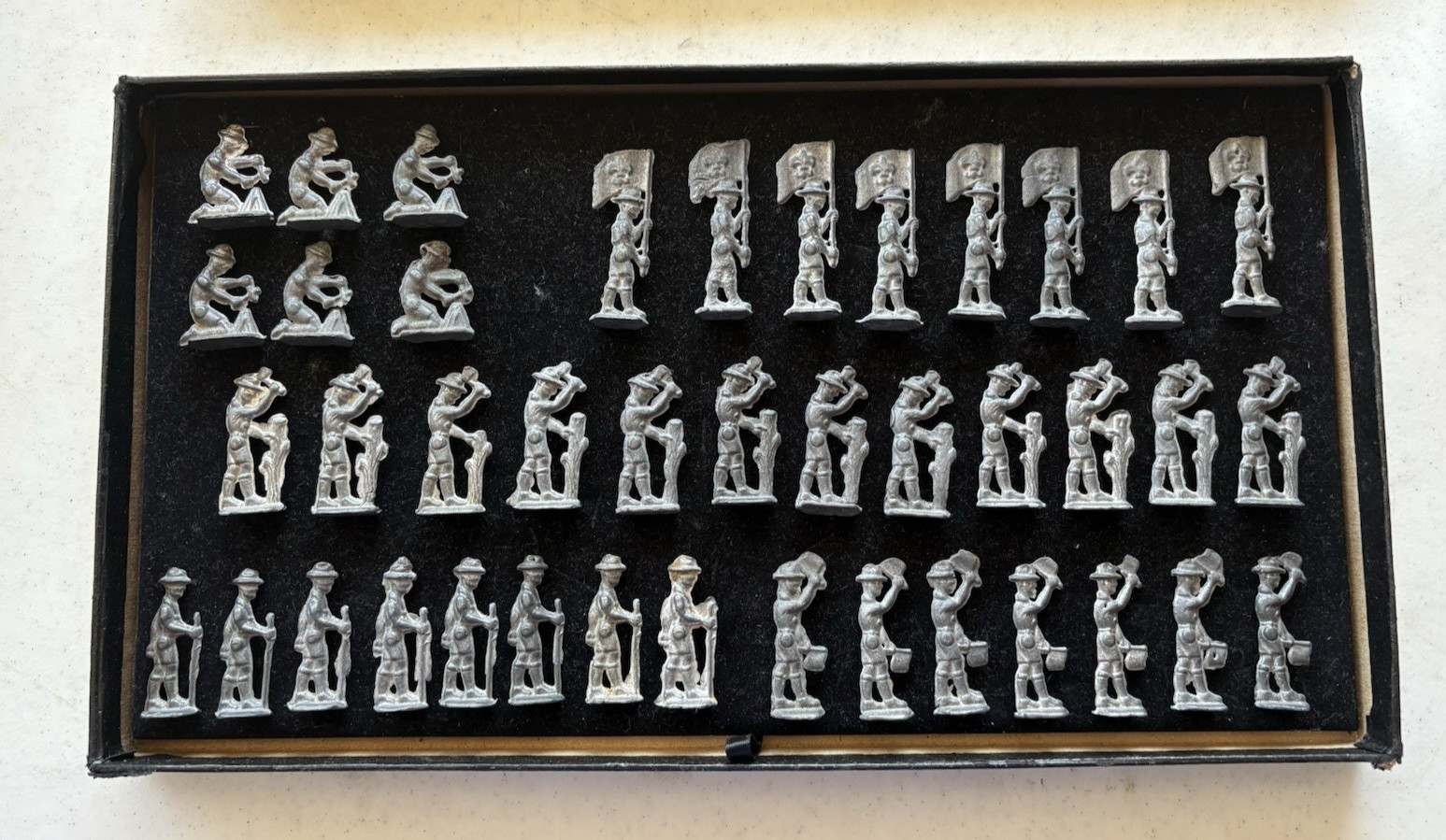 Vintage Boy Scout Figures Pewter Lead Lot of 41