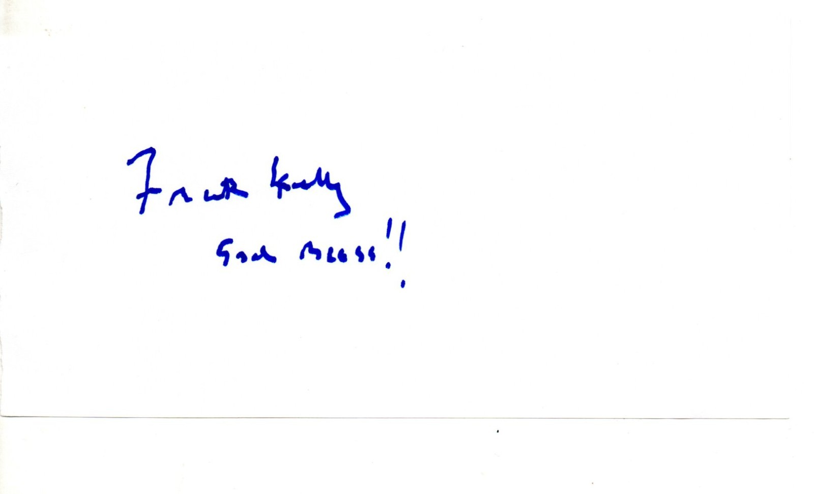 Frank Kelly Irish actor  FATHER TED Signed White Card Autographed