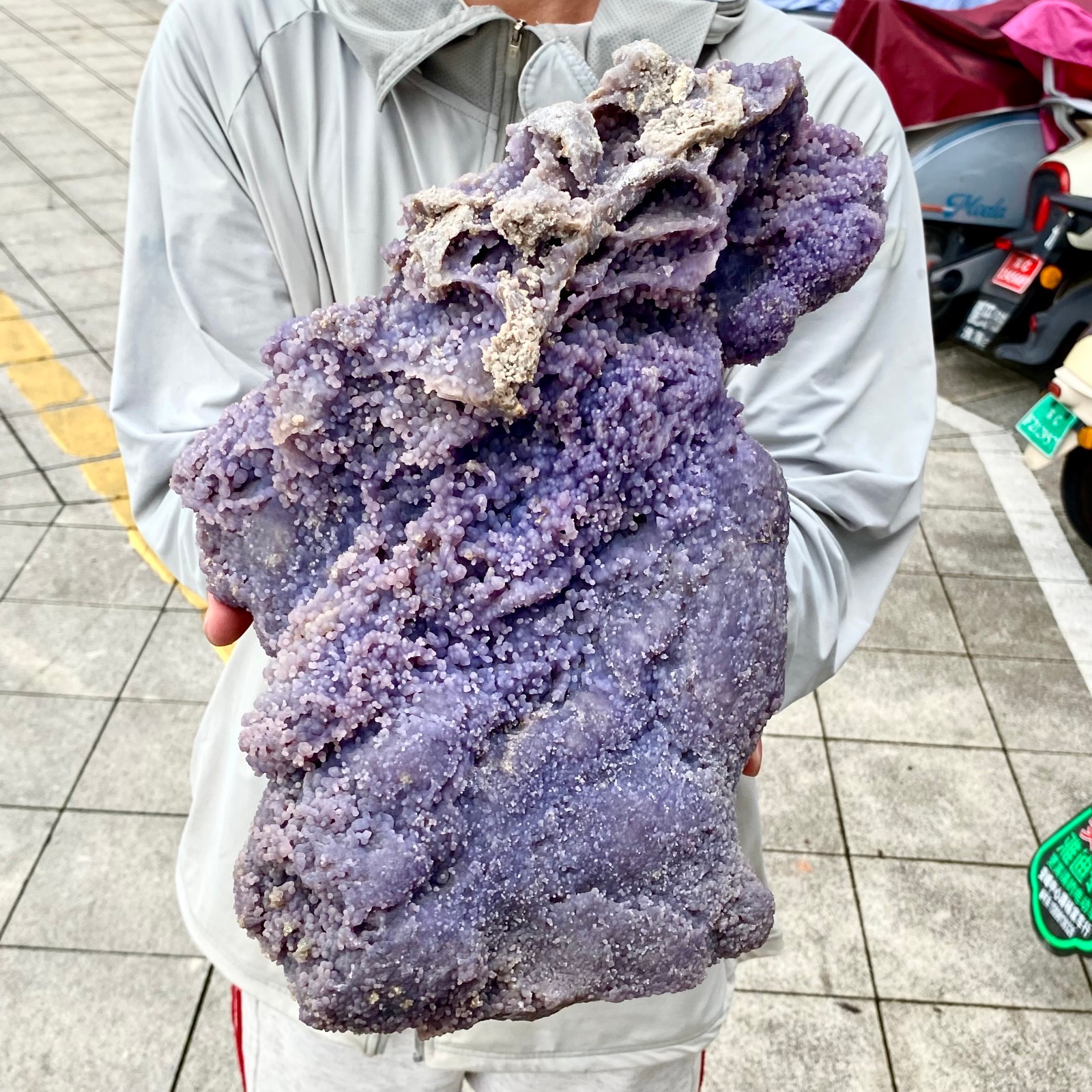 20.3LB Natural purple grape agate quartz crystal granular mineral specimen