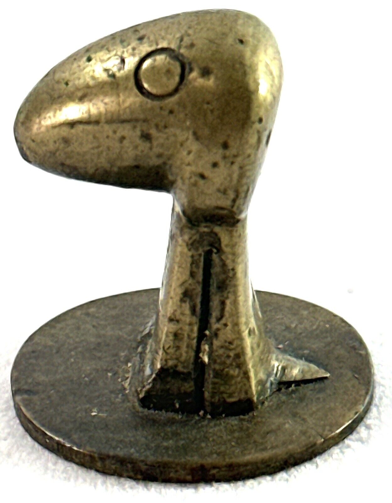 Vintage Miniature Brass Sitting Dog Figurine Modernist Hagenauer Style MCM