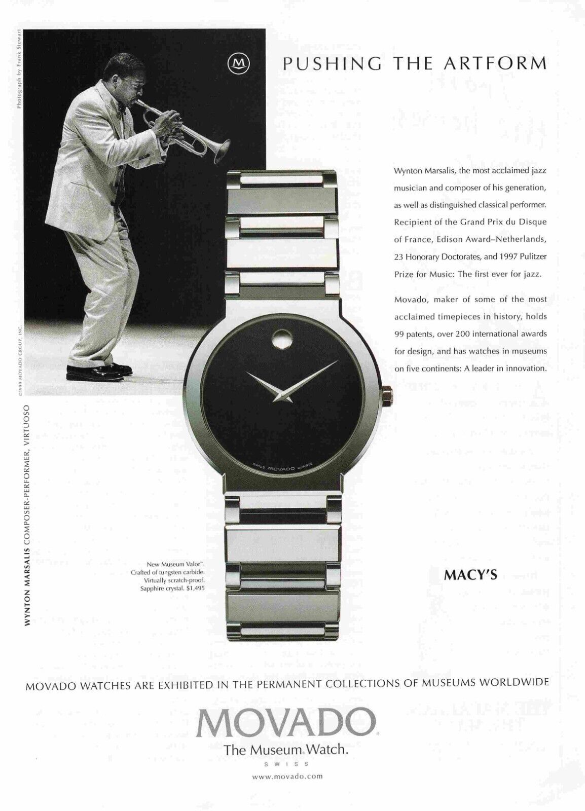 Movado The Museum Watch Macy\'S 1990S Vtg Print Ad 8X11 Wall Poster Art