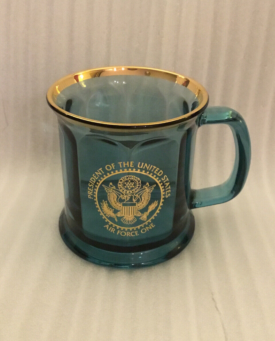 President Of The United States Air Force One Blue Glass Coffee Mug