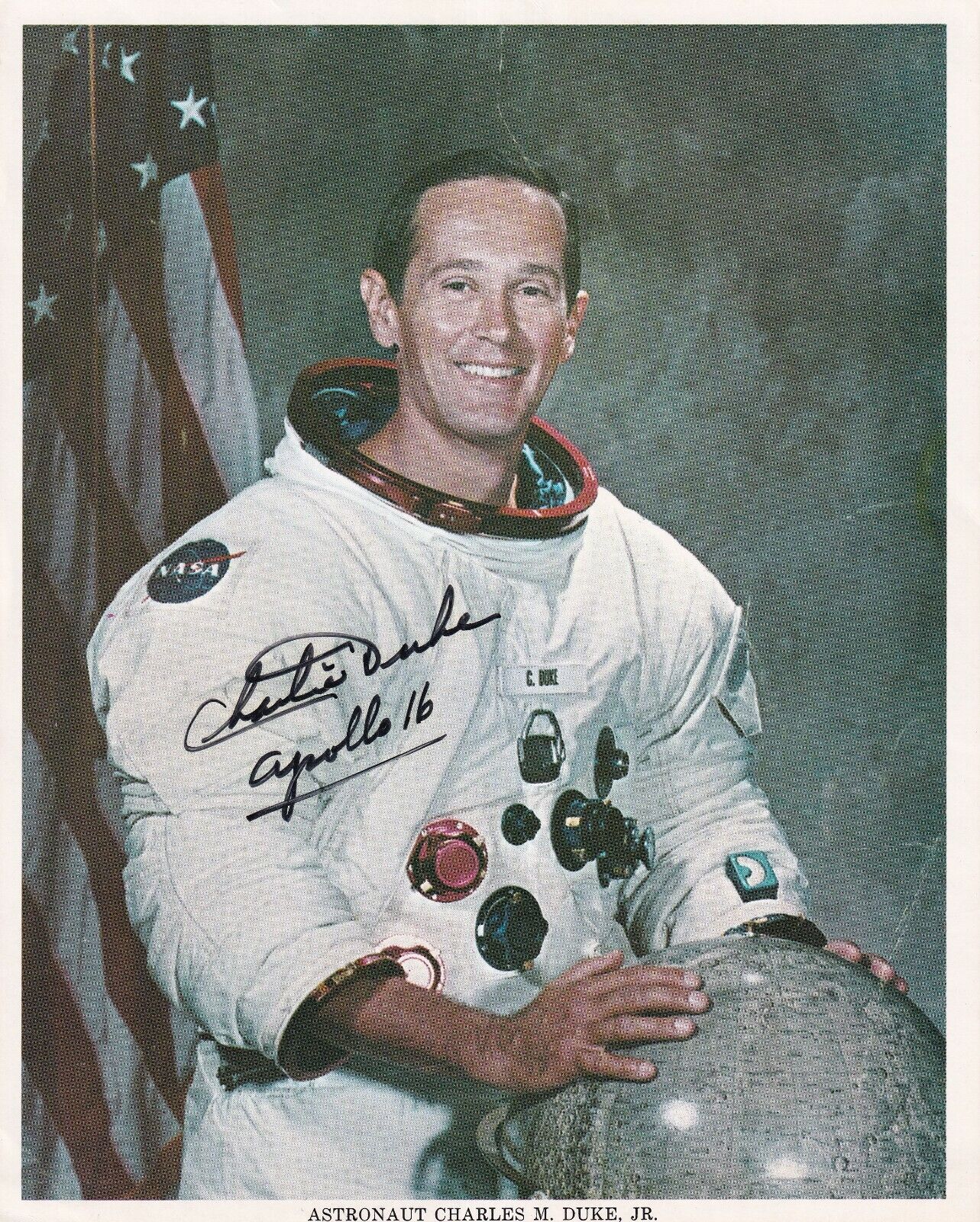 ORIGINAL - Astronaut Charles Charlie Duke Autograph signed NASA Photocard 8x10