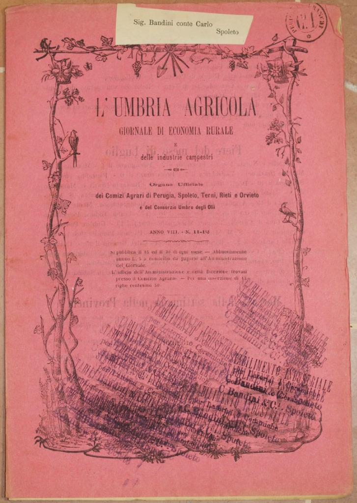The Umbria Agricola 15 30 June 1890 Enology Oil Mill Social Assisi Dried Grapes The Umbria Agricola 15 30 June 1890 Enology Oil Mill Social Assisi Dried Grapes