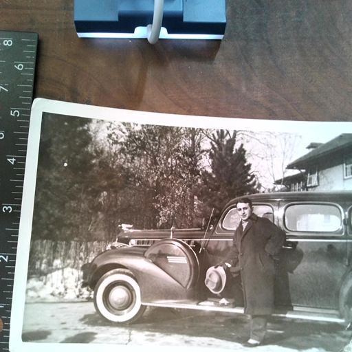 Man Vintage Car 1930s 1940s Snapshot Photograph Auto Americana Found
