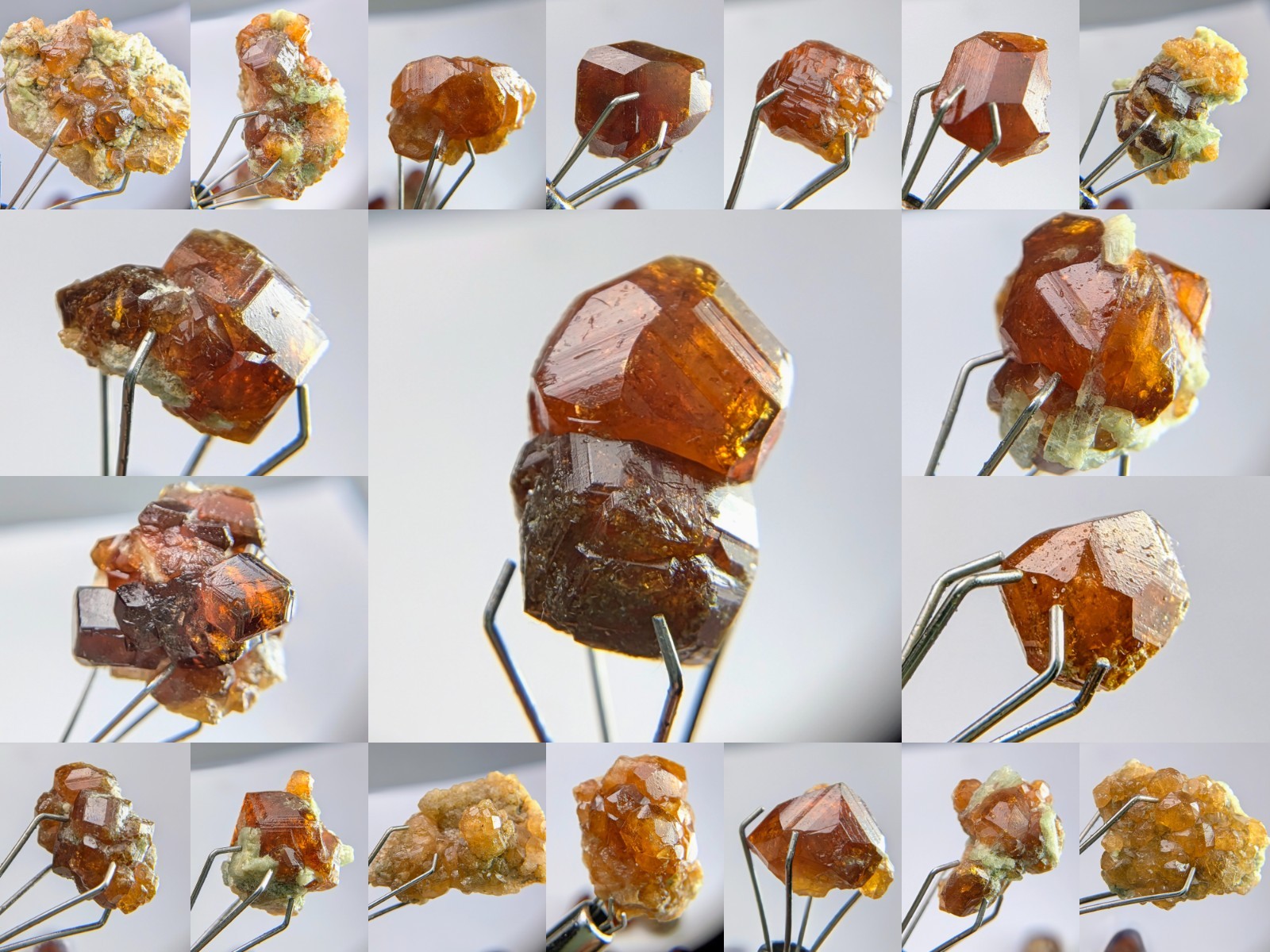 Orange And Red Grossular Var Hessonite Garnet Crystals, 19 PCs, Pak, 34 Grams