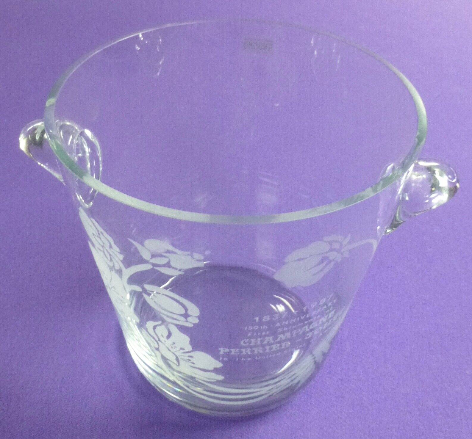 VINTAGE -  PERRIER JOUET CHAMPAGNE GLASS ICE BUCKET - 150TH ANNIVERSARY