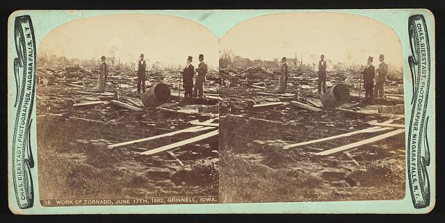 Work of Tornado, June 17th, 1882, Grinnell, Iowa Old Historic Photo Work of Tornado, June 17th, 1882, Grinnell, Iowa Old Historic Photo