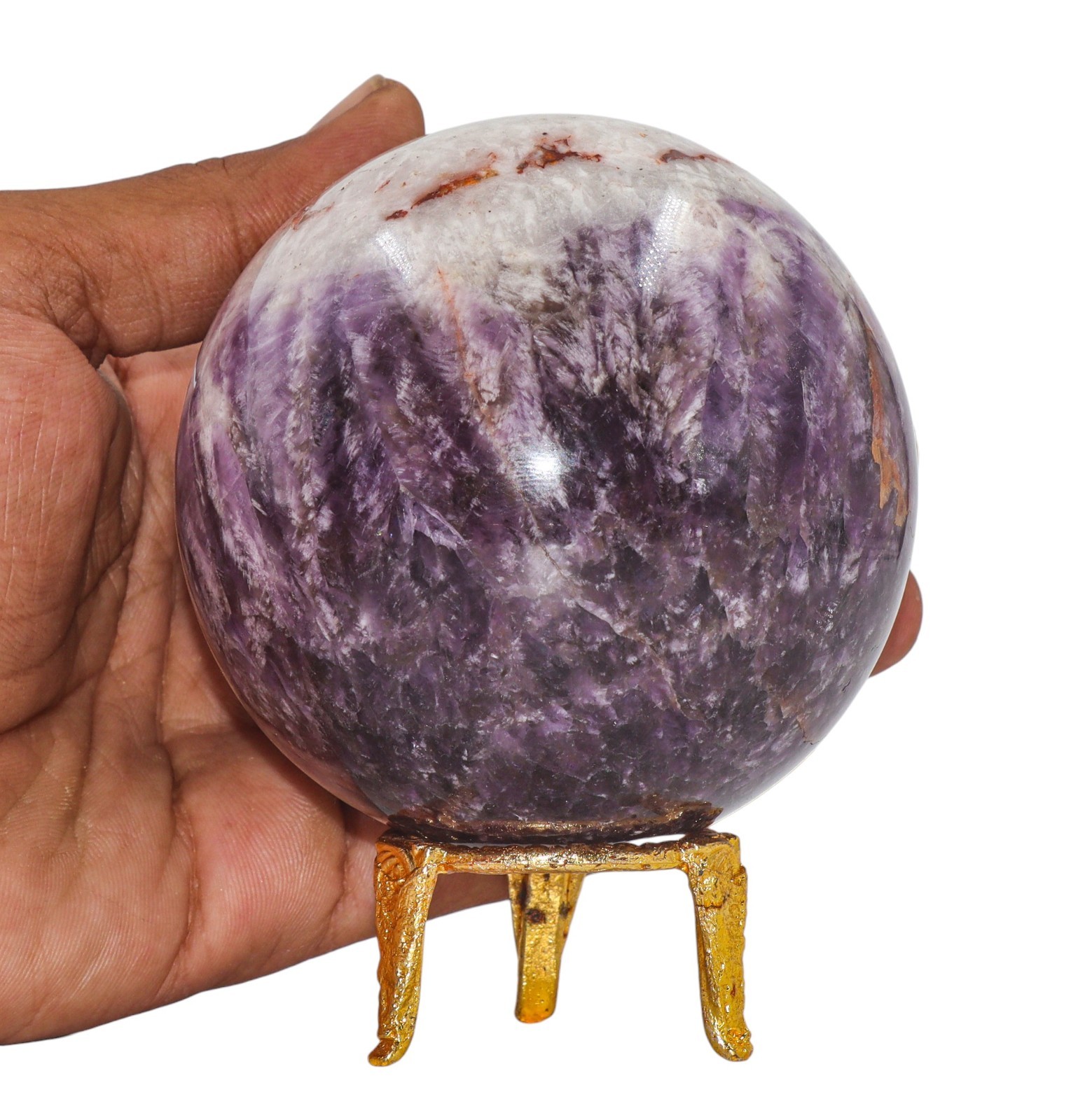 Large Natural 9cm Blue Amethyst Healing Stone Meditation Chakra Sphere Ball